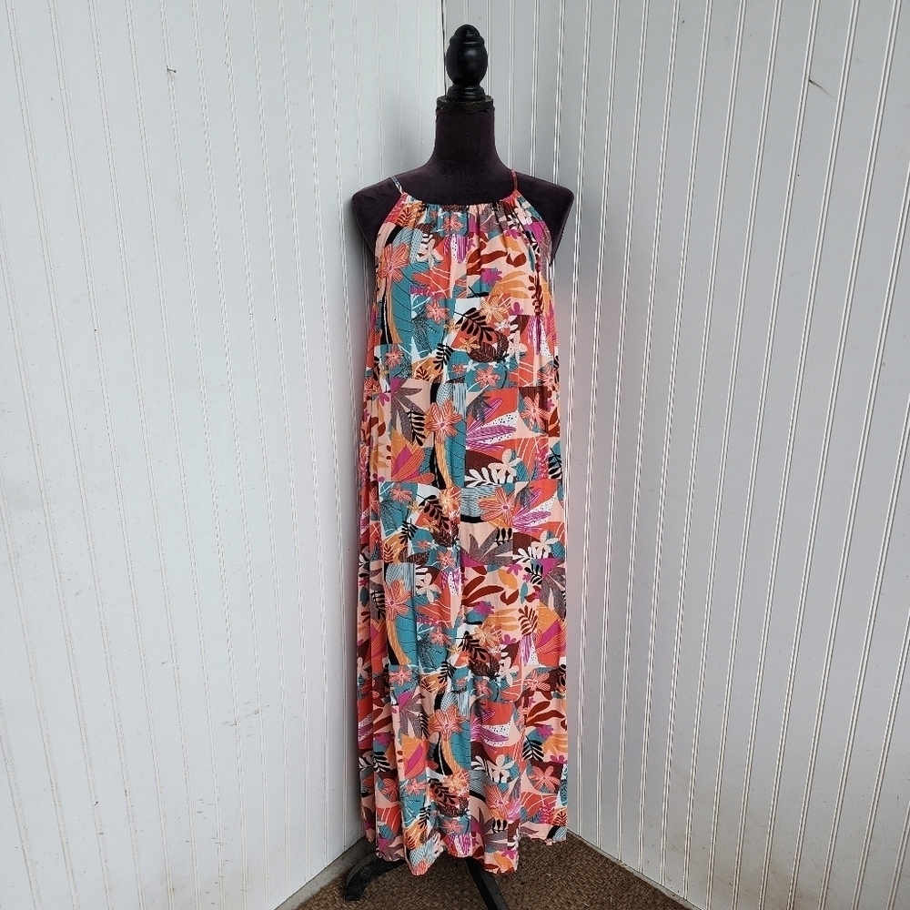 Label of Love Maxi Dress Women Maxi Long Boho Colourful Summer Multi Sleveless S
